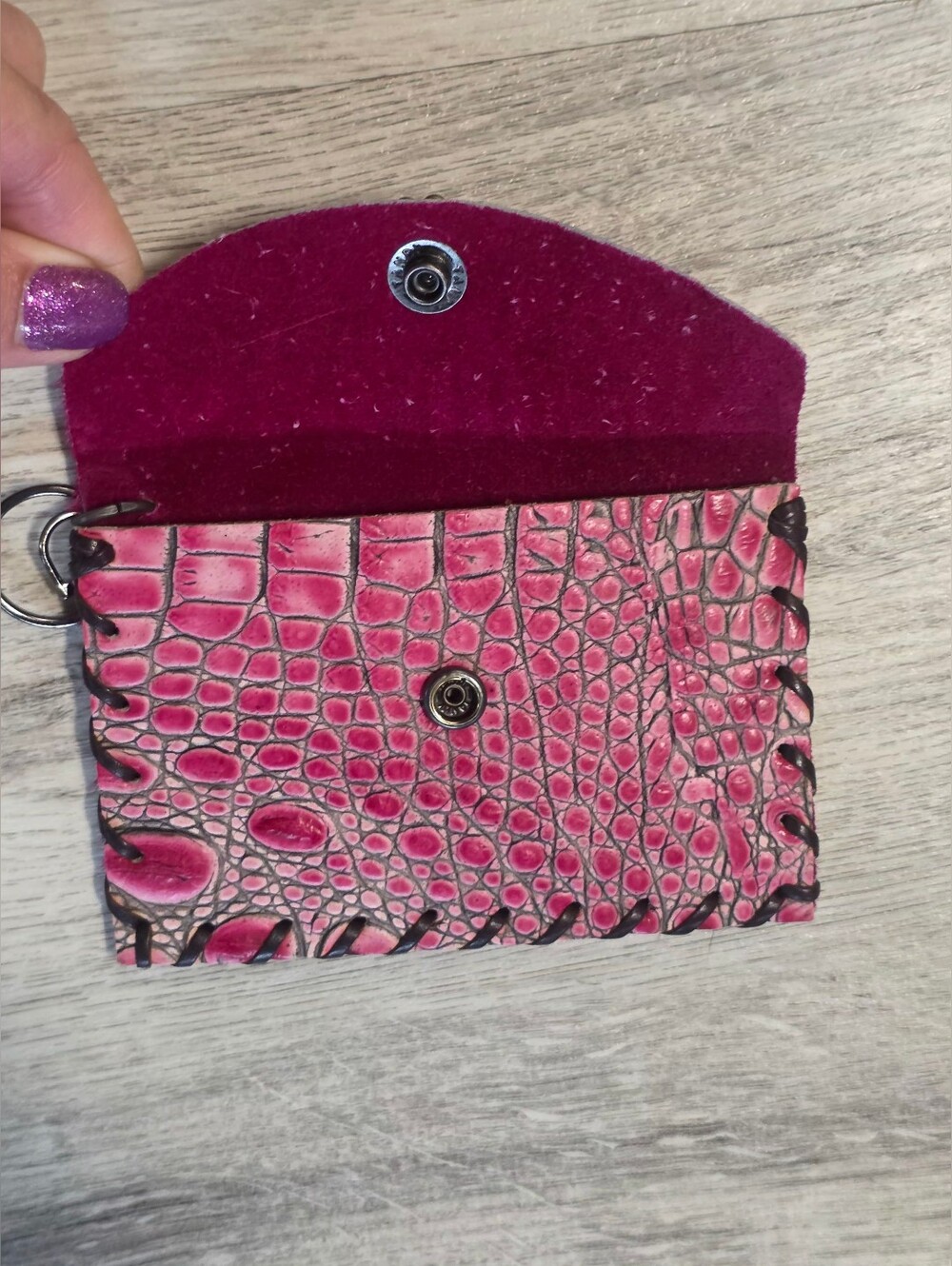 Designer Upcycled Fushia Pink Crossbody Shourlder Bag & Wallet - Picture 7 of 9